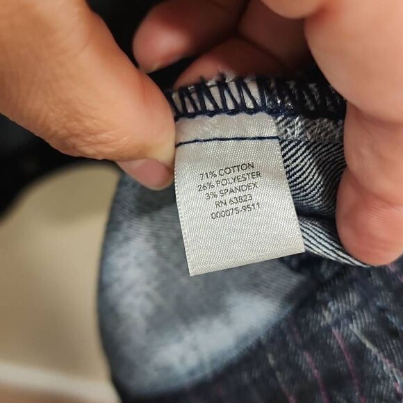 Christopher & Banks Women's Black/ Blue Striped Button Front Denim Jacket Large - Picture 5 of 13